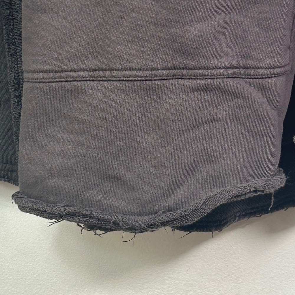 Natural Life V-Neck Distressed Hoodie Faded Black Raw Edge Cotton L/XL - Picture 8 of 8